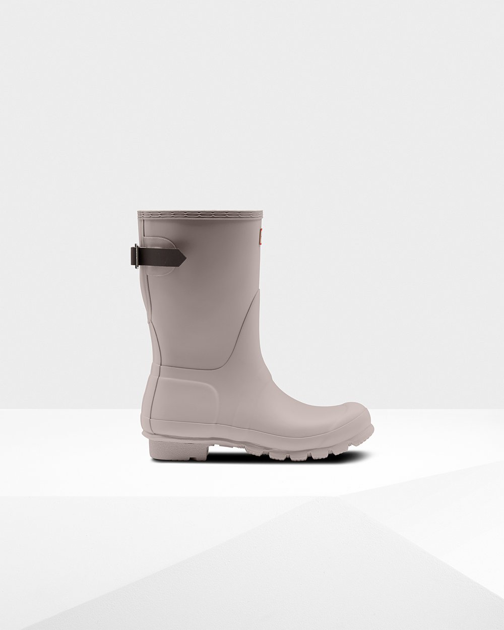 Womens Short Rain Boots - Hunter Original Back Adjustable (05MIKZRUA) - Grey